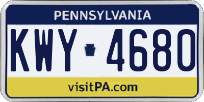 PA license plate KWY4680