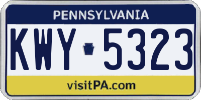 PA license plate KWY5323