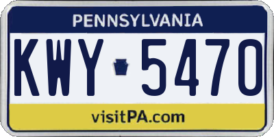 PA license plate KWY5470