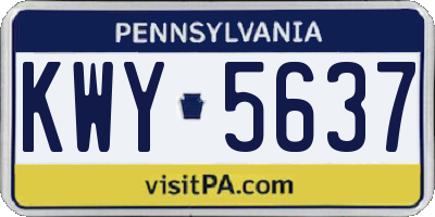 PA license plate KWY5637