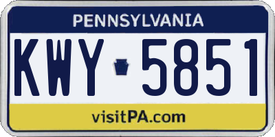 PA license plate KWY5851