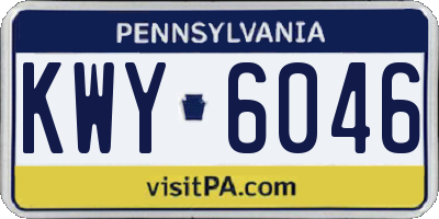 PA license plate KWY6046