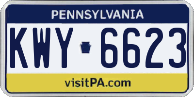 PA license plate KWY6623