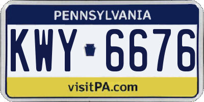 PA license plate KWY6676