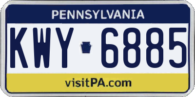 PA license plate KWY6885