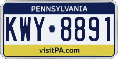 PA license plate KWY8891