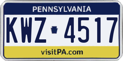 PA license plate KWZ4517