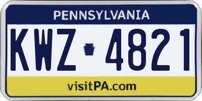 PA license plate KWZ4821