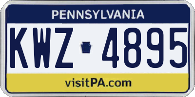 PA license plate KWZ4895