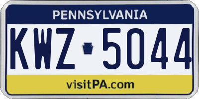 PA license plate KWZ5044