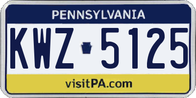 PA license plate KWZ5125