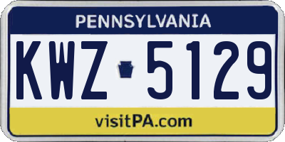 PA license plate KWZ5129
