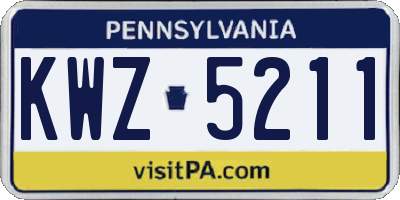 PA license plate KWZ5211
