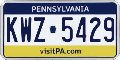 PA license plate KWZ5429