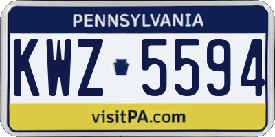 PA license plate KWZ5594