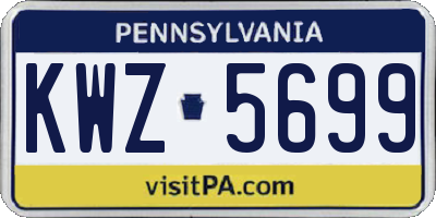 PA license plate KWZ5699