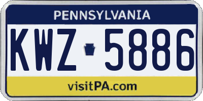 PA license plate KWZ5886