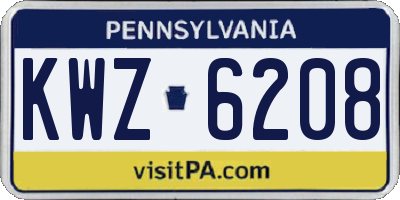PA license plate KWZ6208