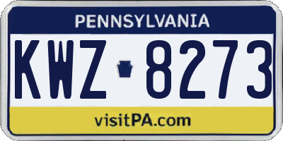 PA license plate KWZ8273