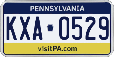 PA license plate KXA0529