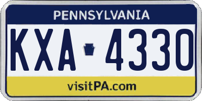 PA license plate KXA4330