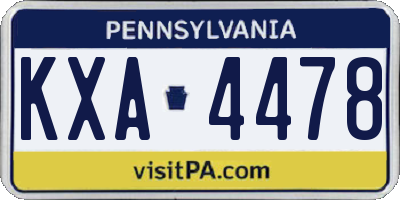 PA license plate KXA4478