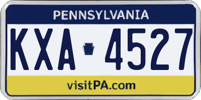 PA license plate KXA4527
