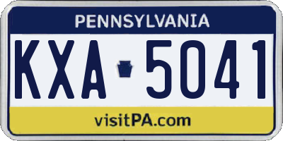 PA license plate KXA5041