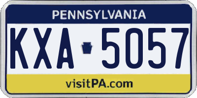PA license plate KXA5057