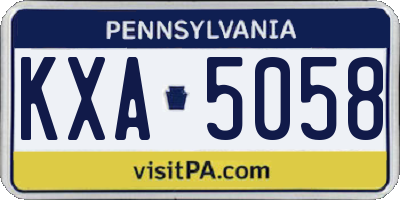 PA license plate KXA5058