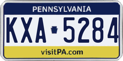 PA license plate KXA5284