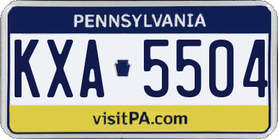 PA license plate KXA5504