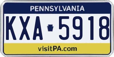 PA license plate KXA5918