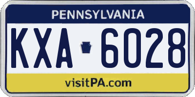 PA license plate KXA6028