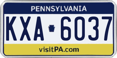 PA license plate KXA6037