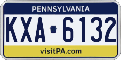 PA license plate KXA6132