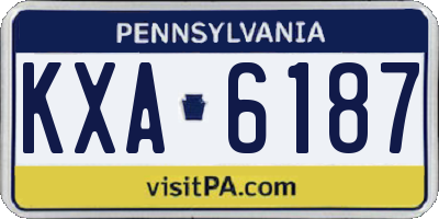 PA license plate KXA6187