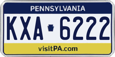 PA license plate KXA6222