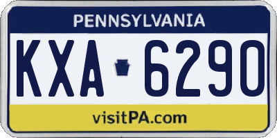 PA license plate KXA6290