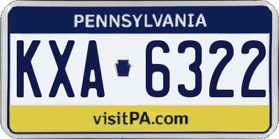 PA license plate KXA6322