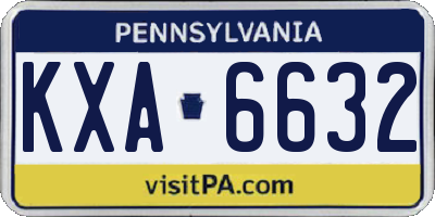 PA license plate KXA6632