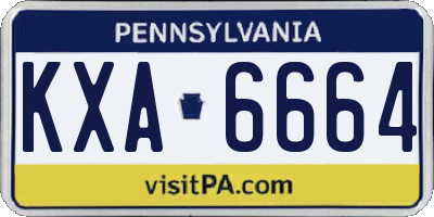 PA license plate KXA6664