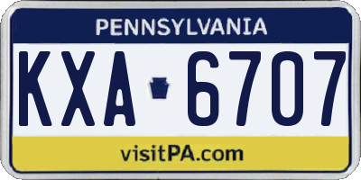 PA license plate KXA6707