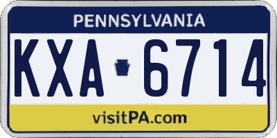 PA license plate KXA6714