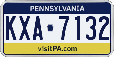 PA license plate KXA7132