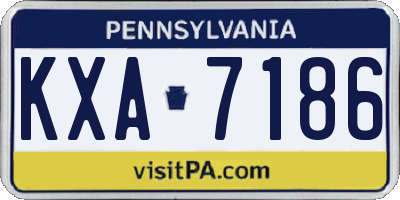 PA license plate KXA7186