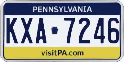 PA license plate KXA7246