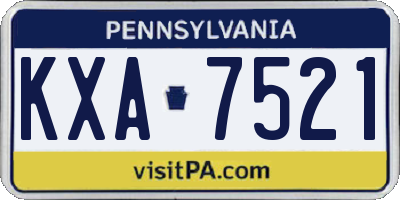 PA license plate KXA7521
