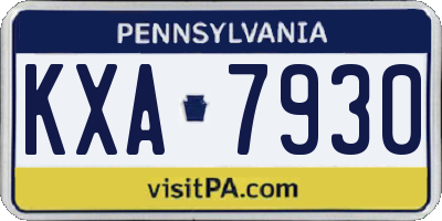 PA license plate KXA7930