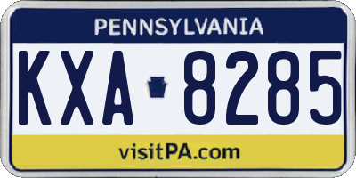 PA license plate KXA8285